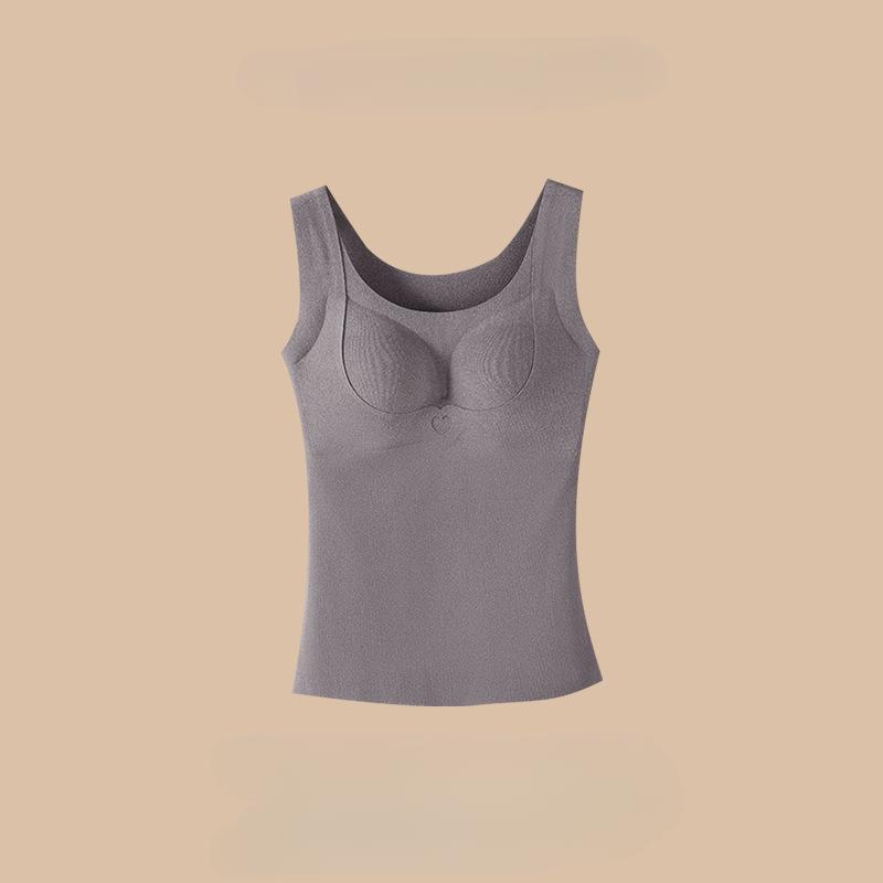 German Seamless Warm Vest for Women with Chest Cushion Winter One-piece Top for Wearing Inside Thick Base Underwear