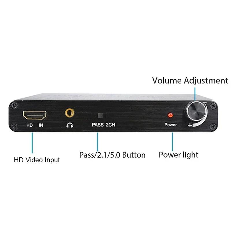 4K 3D 5.1 Channel 5.1CH Audio Extractor Decoder AC3/DTS Sound RCA HD Video Converter for PS4 Xbox DVD Laptop PC To TV Monitor