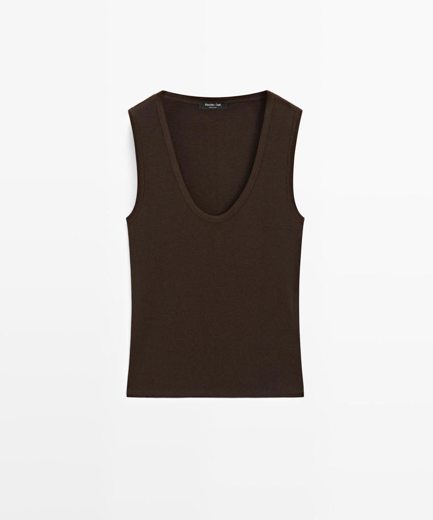 Masimodutti V-Neck Sleeveless T-Shirt