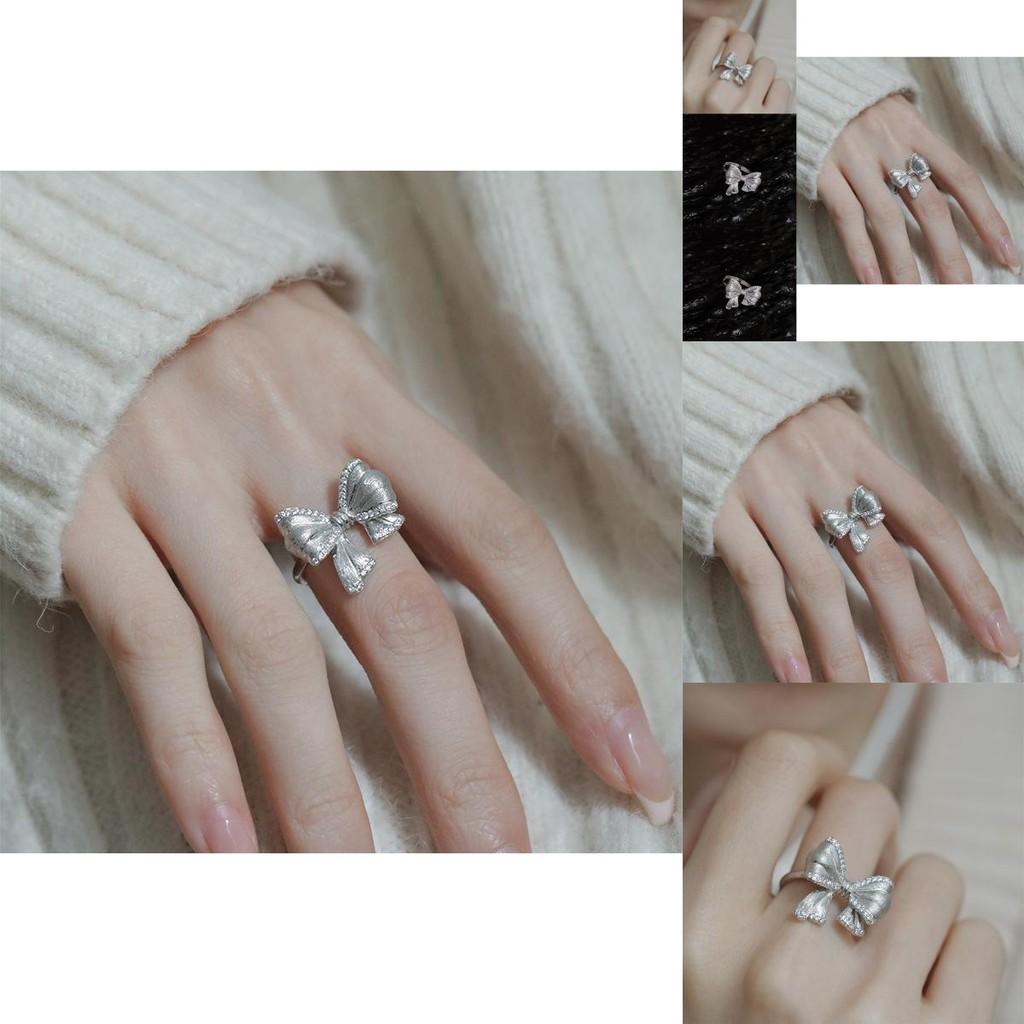 Chic And Minimalist Copper Bowknot Ring For Women With Adjustable Open Style