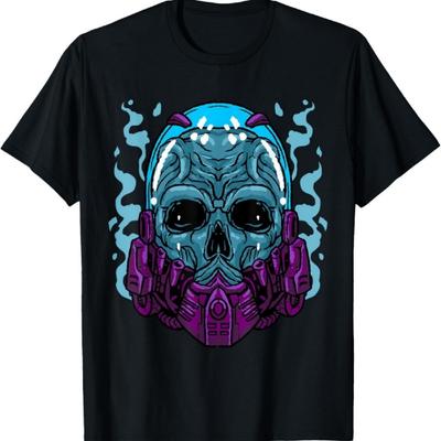 Cyberpunk Cyborg Android Cyber Bot Cool Robot Mask Gift Idea T-Shirt