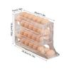 Refrigerator Egg Holder, Sliding Egg Storage Box, 4-Tier Automatic Rolling Egg Storage Shelf, Holds 30 Eggs, Egg Case, Egg Organizer, Egg Storage Case