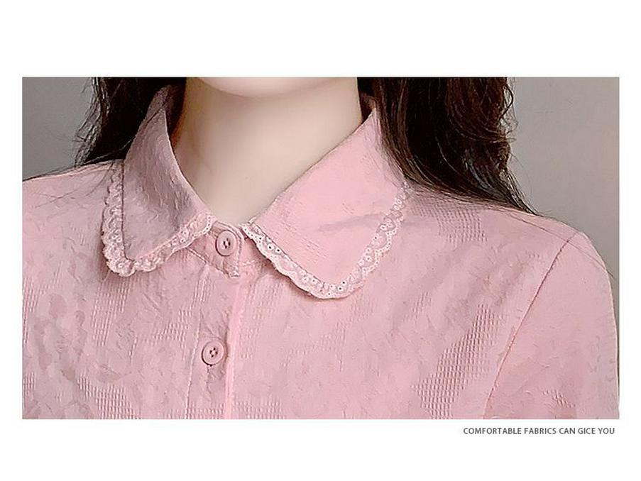 Women's 2024 Spring Pure Cotton Lapel Shirt - Fashionable, Versatile, Age-Defying Long Sleeve Top.