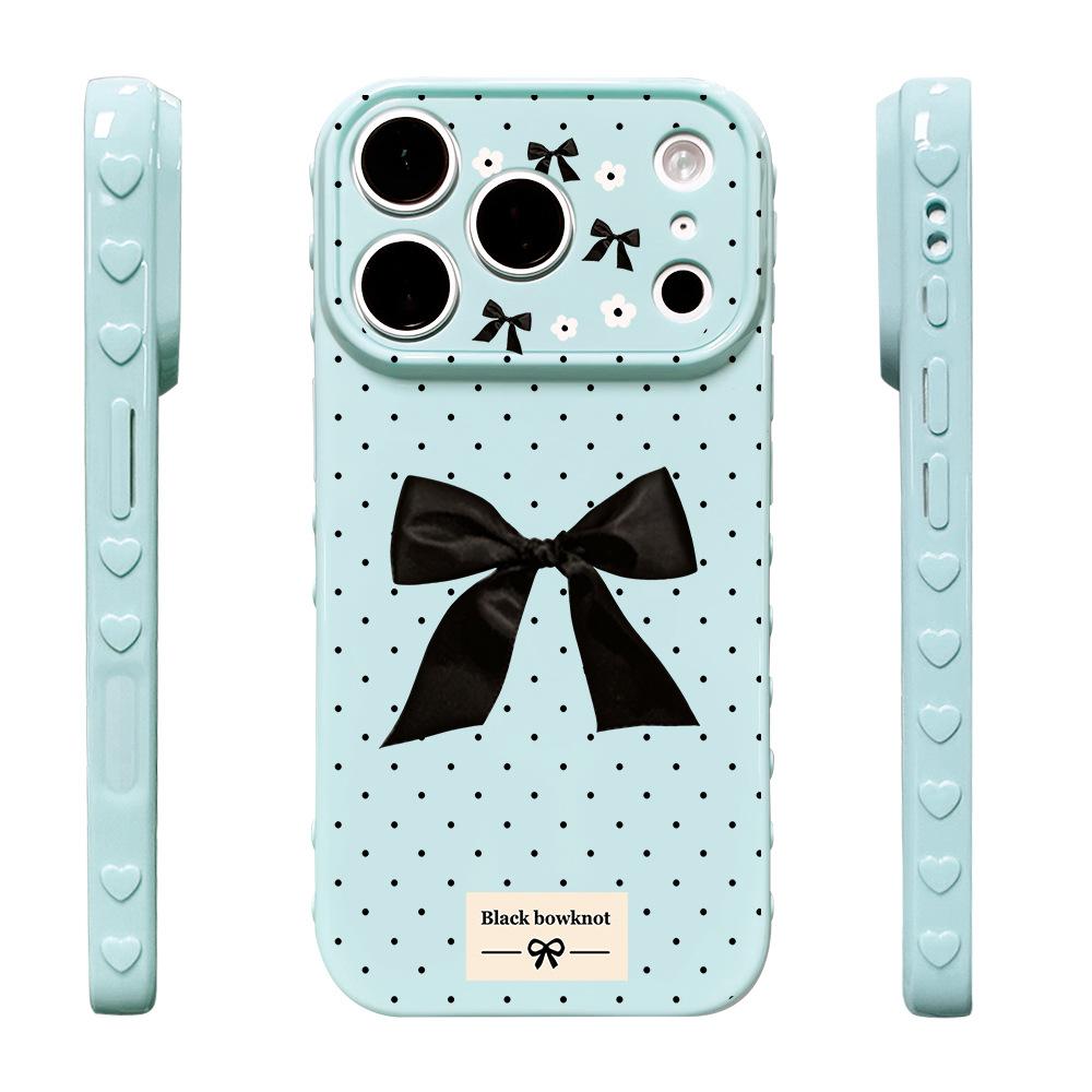 Satin bow is suitable for Apple 17PM mobile phone case 17/16PRO protective case, new female iPhone15 anti-drop.