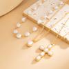 Sweet And Cool Wind Cross Pendant, Collarbone Necklace, Baroque Special-Shaped Imitation Pearl Chain Necklace.
