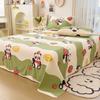 Cute Cartoon Panda Flat Sheet Kawaii Strawberry Bed Sheet Set For Girls Boys Room Decor, Cotton Twin Bed Cover With 2 Pillowcase
