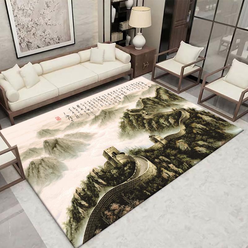 

Декор ковра для гостиной Не линяет & Легкий уход & Синее украшение для дома 100*160cm