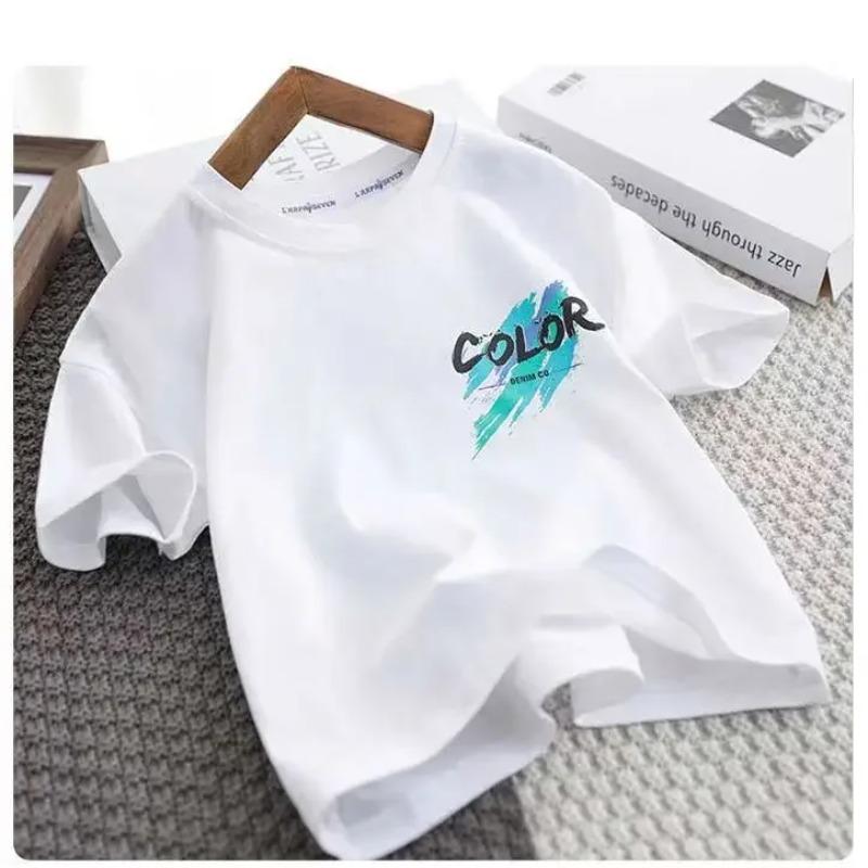 Teen Boys Clothing Set Summer Letter Graffiti Short Sleeve T Shirt Shorts Suit Kids Casual Outfit