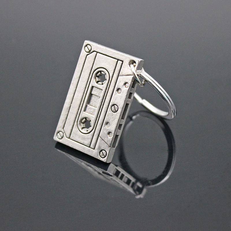 1/2Pcs Vintage Audiotape Keychain Hipster Cool Personality Cool Style Couple Hip Hop Punk Keychain Pendant Jewelry