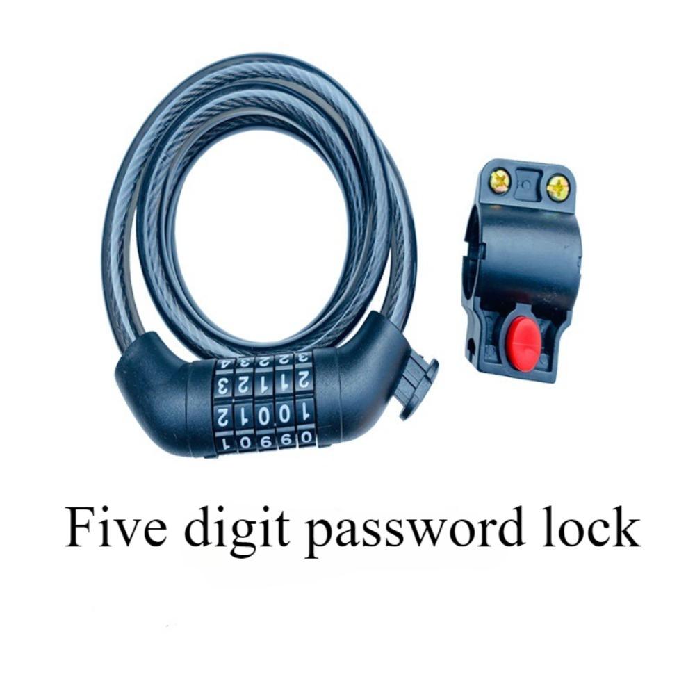 Lock Mountain Bike Five Digit Password Lock Bicycle Password Lock Steel Wire Chain Lock Riding Accessories