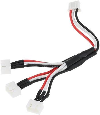 Charging Cable 3-in-1 7.4V 2S for Drones | Compatible with JJRC, WLtoys, SYMA | Charges 3 Batteries Simultaneously | Black, Plastic