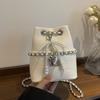 Chain bag women's spring new niche design single shoulder messenger bag is now popular bucket bag