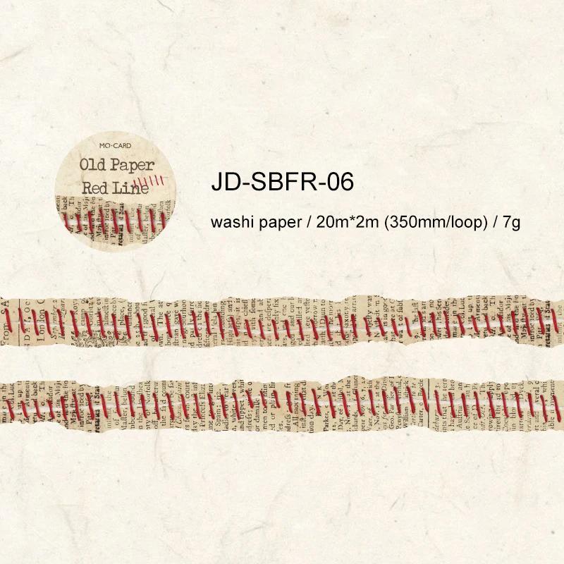 JIANWU 20mm*200cm Ripped-edge Sewing Series Vintage Zipper Landscape Material Collage Washi Tape Creative DIY Journal Stationery
