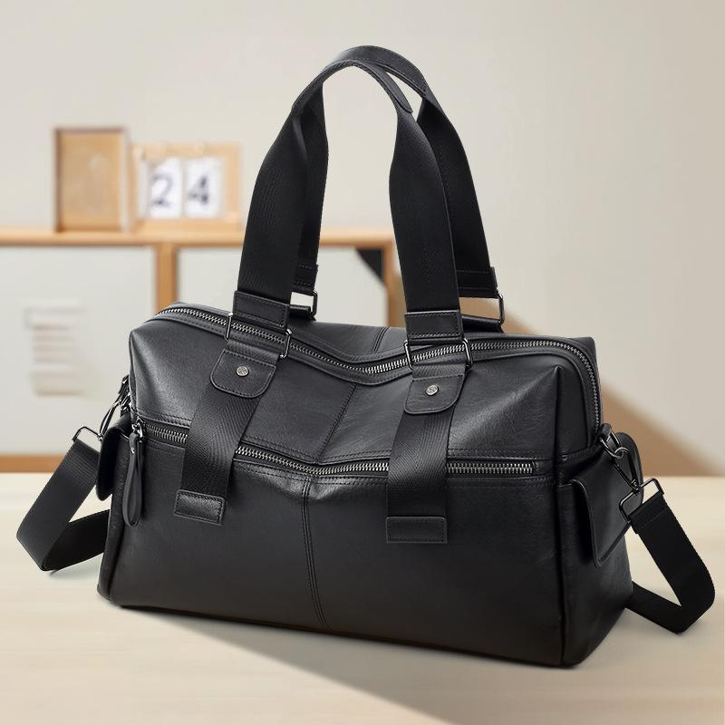 Pánská kabelka z pravé kůže Velkokapacitní Móda Taška pro volný čas Služební cesty Pánská cestovní taška s mašlí z hovězí kůže