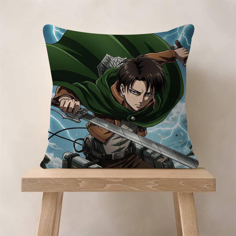 Anime Attack On Titan Levi Ackerman Pillow Cushion Cover Pillowcase Living Room Sofa Home Decor