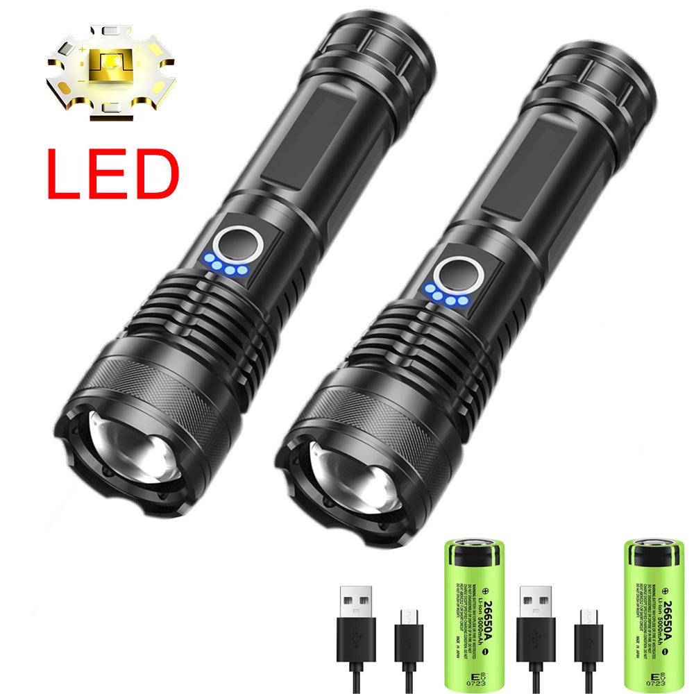 Hochleistungs-P50-LED-Taschenlampe Zoombar 5 Beleuchtungsmodi Wasserdicht Notfall-Camping-Taschenlampe, Verwendung von hochfester Aluminiumlegierung