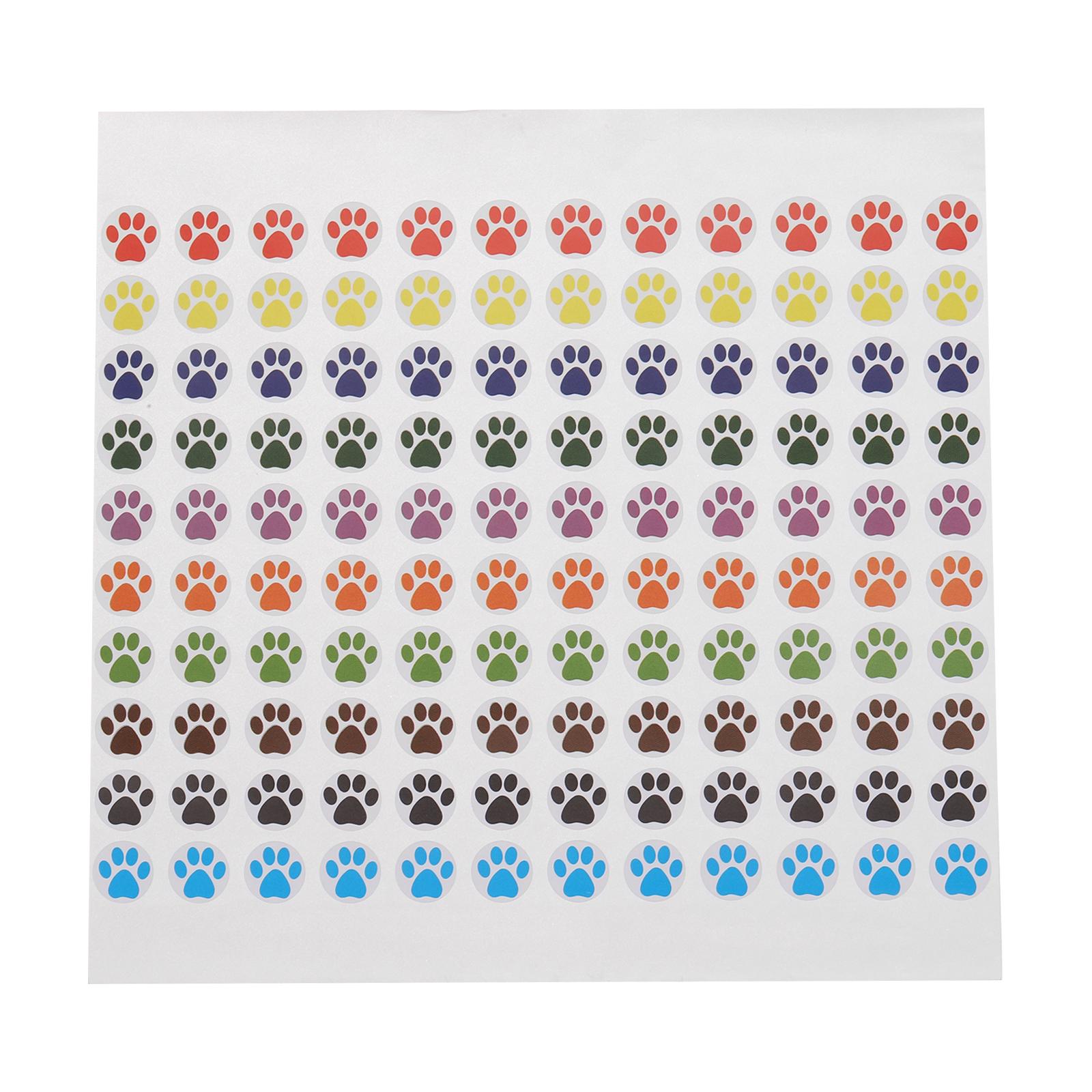 3000Pcs 9/10mm Adhesive Label Stickers Round Paw Prints Stickers Dog Paw Bear Paw Stickers for Children Teacher Fit Crafts Party