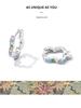 Avle Sterling Silver S925 Platinum-Plated Wreath Earrings with Colored Zircon Hollow Flowers, Model BSE612.