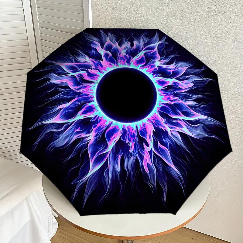 

1pc Flame Artwork Design Umbrella with Plastic Handle,Suitable for All Seasons Home Travel Outdoor UmbrellaDD1140