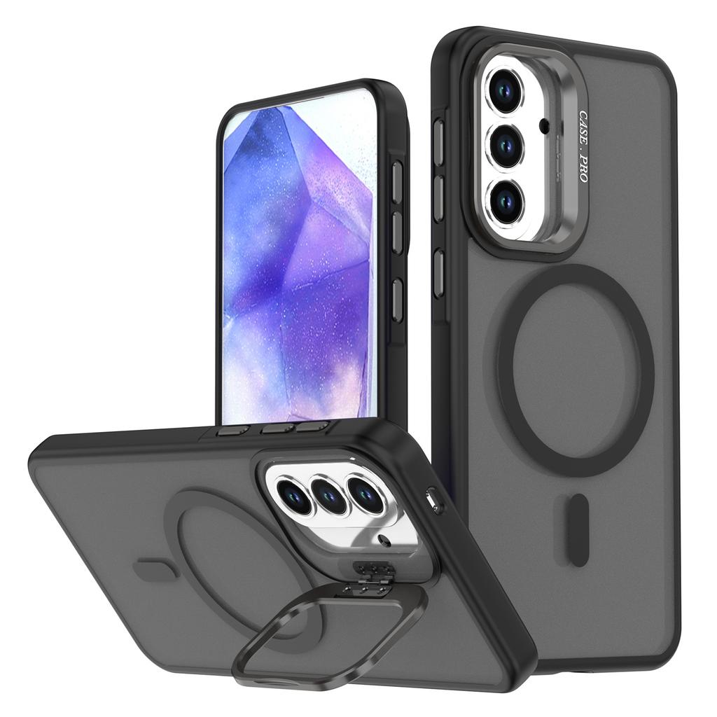 Für Samsung Galaxy A55 5G Magnetische Hülle Faltbarer Ständer Mattes PC + TPU Handyhülle