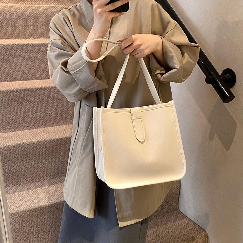 Premium bag fashionable and simple solid color tote tote bag versatile shoulder messenger women's bag