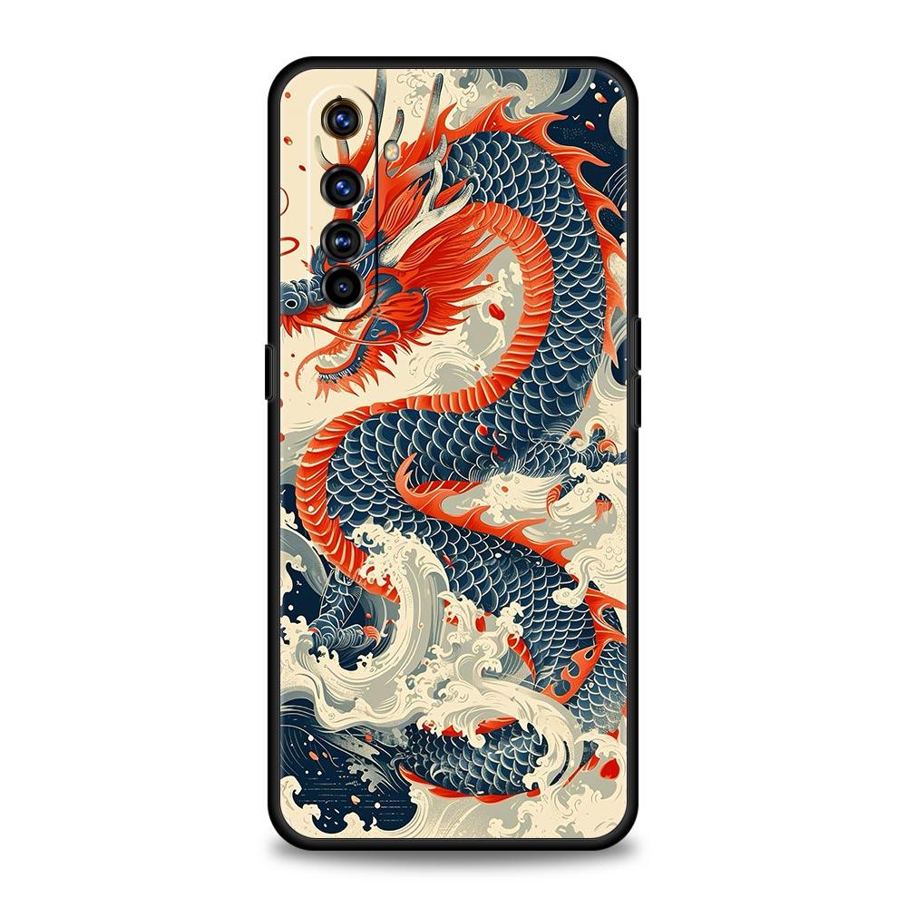For Realme GT Neo 2 3 3T 5 Phone Case 12 11 5G 10 9 8 5G 7 6 GT5 GT3 GT2 Pro C21 C11 C25 C35 Cover Illusory Color Chinese Dragon