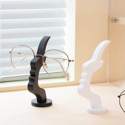 Strip-Shaped Human Face Side Profile Eyeglass Holder - Desktop Glasses Stand, Decorative Eyewear Storage Rack for Office & Home