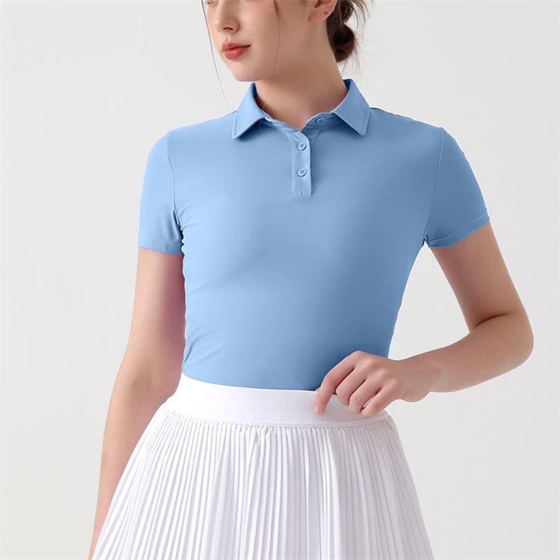 

Новая женская рубашка-поло с коротким рукавом для йоги и спорта — дышащая одежда для фитнеса, тенниса, бега, бадминтона и гольфа Medium