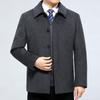 Men's Genuine Wool Coat - Winter Mid-Length, Warm with Detachable Down Liner and Lapel, Ideal for Dads