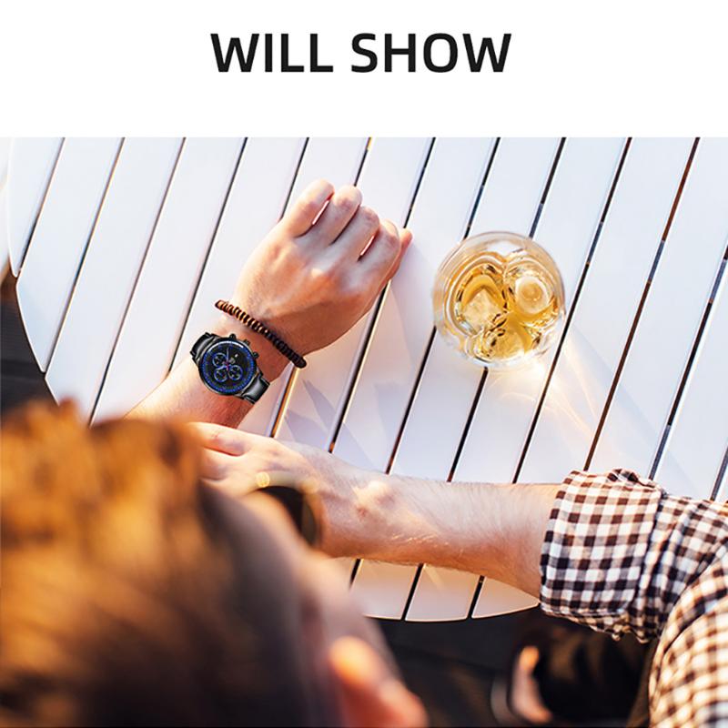 Men's Fashion Sports Watches Men Luxury Business Quartz Wristwatch Calendar Male Casual Leather Bracelet Watch Luminous Clock