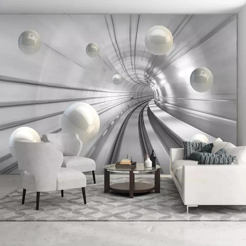 Modern Abstract Photo Wallpaper Tunnel Space Sphere 3d Background Wall Mural Living Room Bedroom Home Decor