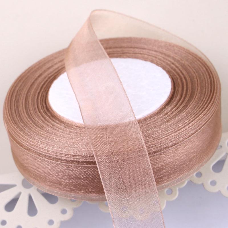 2,5 cm breites, transparentes Satinband aus Schneegarn für Bastelarbeiten und Haarschmuck