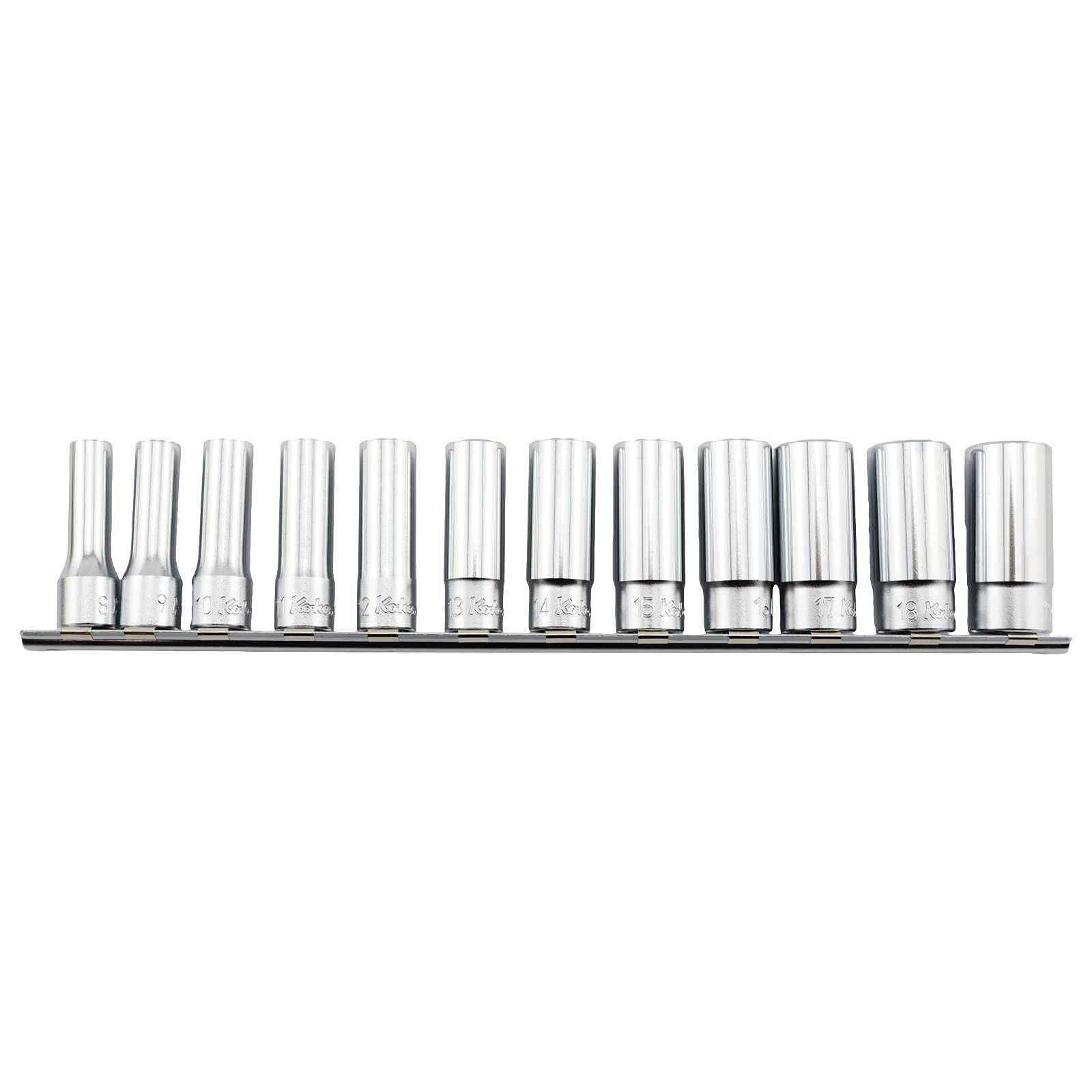 

Koken Hexagonal deep socket rail set 12 pieces 3/8(9.5mm)SQ. RS3300M/12