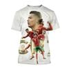 Ronaldo Estate Moda Nuova Maglietta Stella del Calcio Casuale Girocollo Uomo Stampa 3D Manica Corta Hip-hop Maglietta