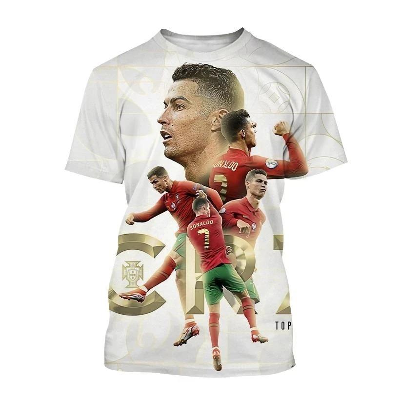 ETST WENDY 05 Ronaldo Zomer Mode Nieuw T-shirt Voetbalster Casual Ronde Hals Heren 3D Print Korte Mouw Hip-hop T-shirt 3XL