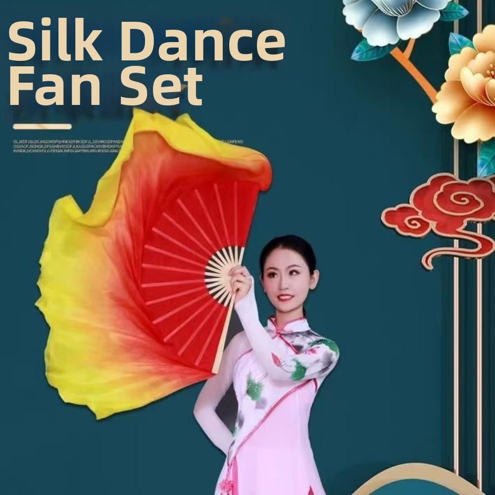 10/20/30cm Half Circle Silk Kids Children Bamboo Fans  Veil Pairs Yangko Dance Tools