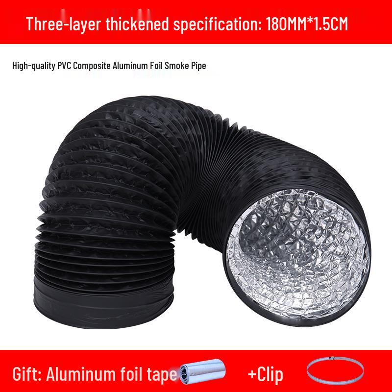Thickened Three-Layer PVC/Aluminum Foil Flexible Hose for 150/170/160/180 Range Hood Vent Connection