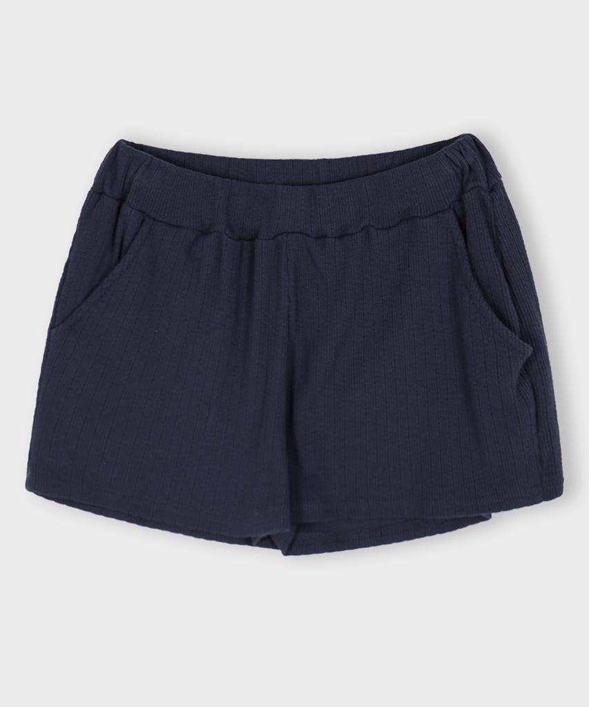 CHICKS Ribbed Micro Shorts Navy