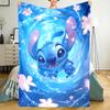 Stitch Theme Printed Blanket - Perfect for Couch, Bed, Travel & Outdoor Use | Machine Washable, Cozy & Durable.