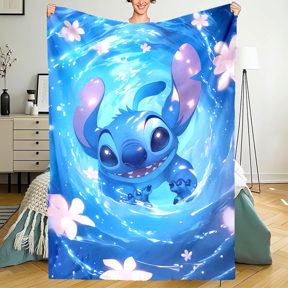Stitch Theme Printed Blanket - Perfect for Couch, Bed, Travel & Outdoor Use | Machine Washable, Cozy & Durable.