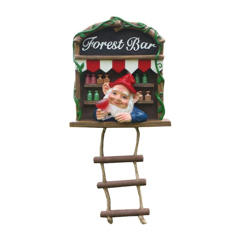 Resin Garden Gnome Ornament Tree Trunk Decoration Forest Bar Theme Cute Figurine Outdoor Yard Decor
