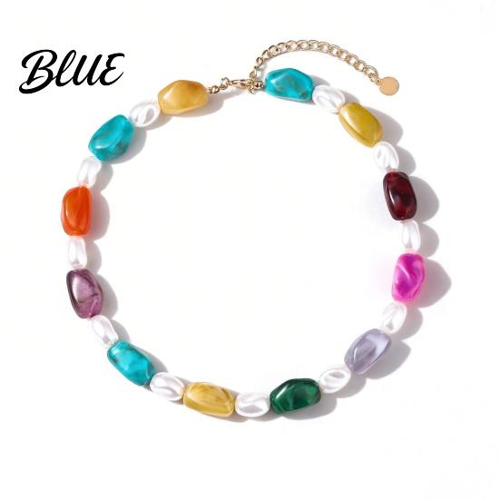 Charmanter Hals Schmuck Klobiger Bunter Perlen Choker Harz Perlen Halskette