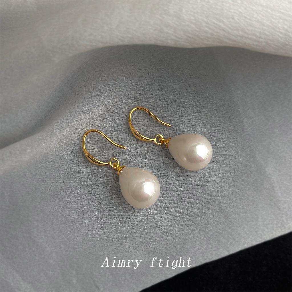 Color Pearl Fresh and Sweet Water Drop New Versatile Commuter Earrings Earrings Supply Chain