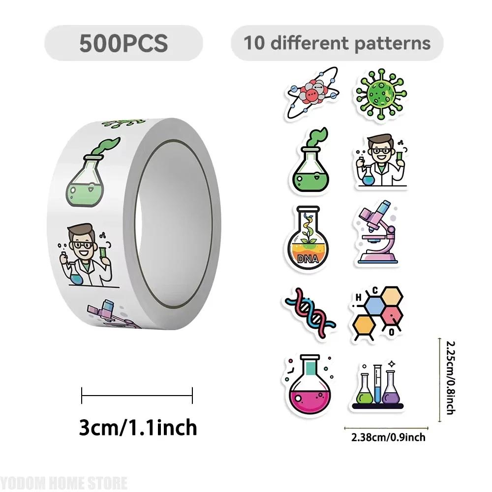 500PCS Chemical Science Graffiti Roll Stickers Waterproof Learning Laptops Suitcases Mobile Phones Cars Waterproof Roll Stickers
