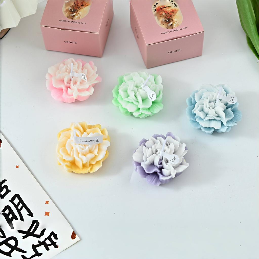 Mother's Day Aromatherapy Candle Souvenir Carnation Flowers Shape Fragrance Ornament Ambient Teacher's Day Gift