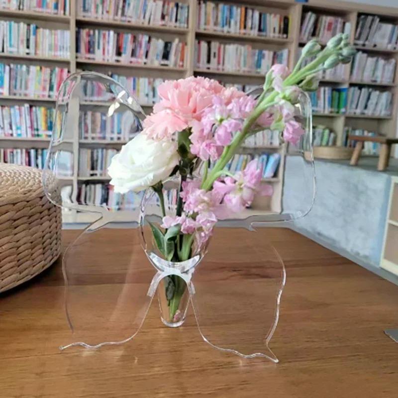 Vlinder bloemstuk creatieve kunstvaas, bureaubladdecoratie, woonkamer thuis, transparante vaasdecoratie