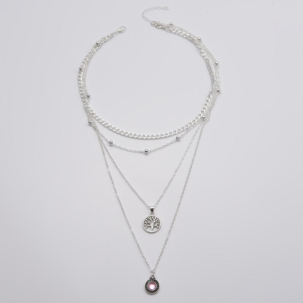Celebrity Long Boho Choker Necklace Silver 29