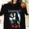 Evanescence Amy Lee Autograph Signature Band Logo Graphic TShirt Black Short Sleeve Round Neck Casual Tee for Unisex Women