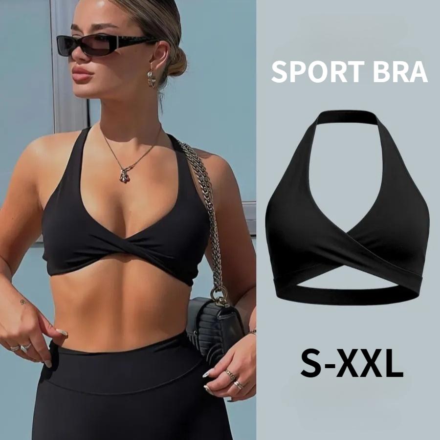 YOGA Naked Feeling Strappy Padded Sports Bras for Women - Fitness Workout Top Criss Cross Back Yoga sports Bras No steel ring