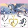 Collier Licorne Scintillant en Forme de Cœur avec Options Or et Argent pour Toutes les Occasions